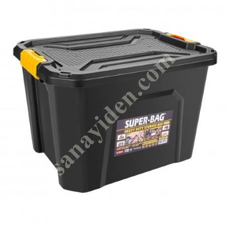 HİPAŞ PLASTİK - SİYAH 40 LİTRE KAPAKLI SAKLAMA KABI - HS-4037, Taşıma Sandıkları Ve Arabaları
