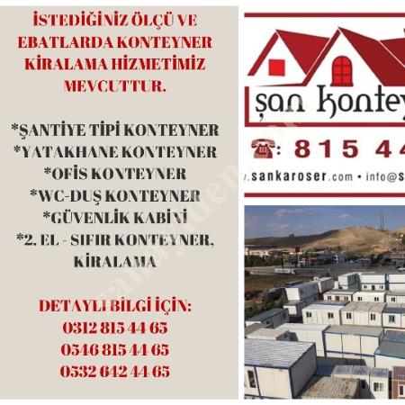 ŞAN KONTEYNERDAN ANKARA İÇİ KONTEYNER KİRALAMA, Prefabrik Ev Modelleri, Konteyner Ev Fiyatları