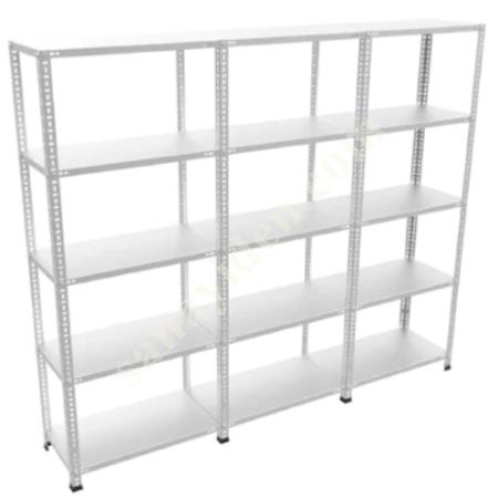 3-PIECE ADJACENT GALVANISED STEEL SHELF 5 LAYERS, Warehouse / Shelving Systems