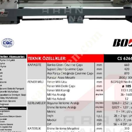 ORİJİNAL BAOJİ TORNA  İSTENİLEN CAP VE BOYDA  STOKTAN HEMEN TESLİMDİR, Makina