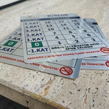 ASANSÖR ETİKETİ,ALÜMİNYUM ETİKETLER , Makina
