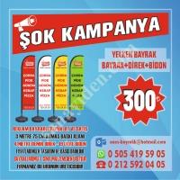 YELKEN BAYRAK 75X300+19L SU BİDONU+DEMİR DİREK SADECE 350₺, Bayrak