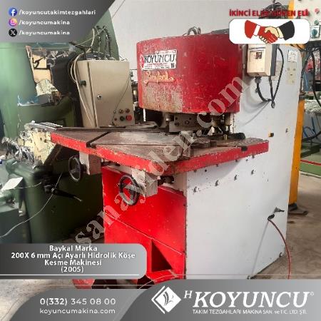 BAYKAL MARKA 200X6MM HİDROLİK KÖŞE KESME 2005 MODEL, Makina