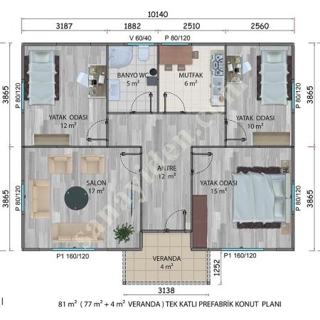 82 M² TEK KATLI PREFABRİK YAŞAM – KONFORLU VE EKONOMİK, Prefabrik Ev Modelleri, Konteyner Ev Fiyatları