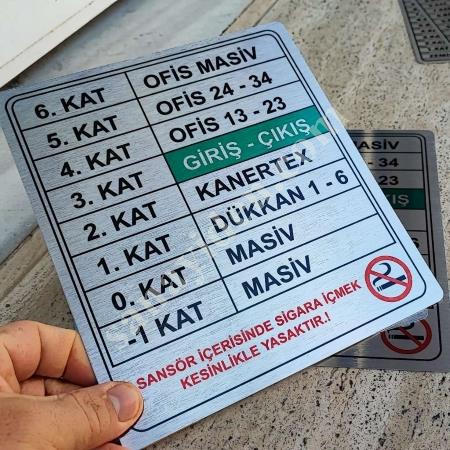 ASANSÖR KAT PLANI ETIKETI,KAT BILGILERI YAZAN METAL ETIKET , Machine