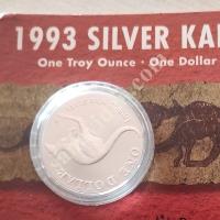SATILIK 1993 BASKILI SAF GÜMÜŞ AVUSTRALYA HATIRA DOLARI,