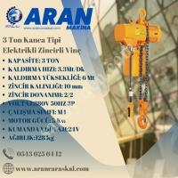 3 TON KANCA TİPİ ELEKTRİKLİ ZİNCİRLİ VİNÇ, Zincir - Caraskal -  Halat - Makaraları