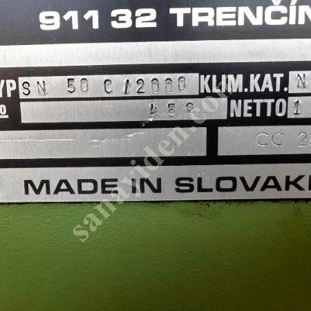 TRENS SLOVAK SN 50  500X2000 TÜM BAKIMLARI YAPILMIŞTİR  0536 709 41 57, Makina