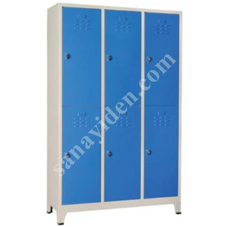 MAVİ STANDART 6'LI SOYUNMA DOLABI 40X97XH200, Sanayi Ve Personel Dolapları