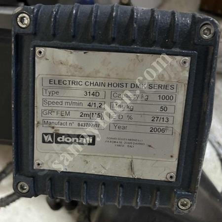 DONATİ 1 TON (15 METRE) ELEKTRİKLİ VİNÇ, Zincir - Caraskal -  Halat - Makaraları