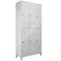 GRİ STANDART 6'LI SOYUNMA DOLABI 40X97XH200, Sanayi Ve Personel Dolapları