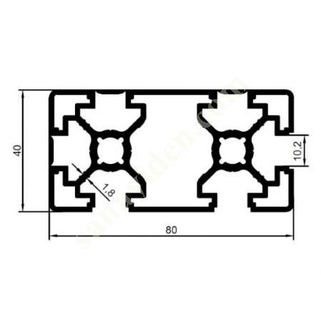 25-5541 / 40X80 LIGHT YIRTMALI SİGMA ÜRÜNLER | SİGMA PROFİLLERİ, Alüminyum