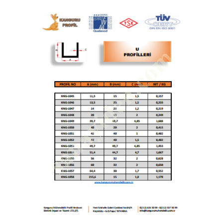 SAĞLAM VE ESNEK YAPI ELEMANLARI - U PROFİLLER, Profil-Sac-Döküm
