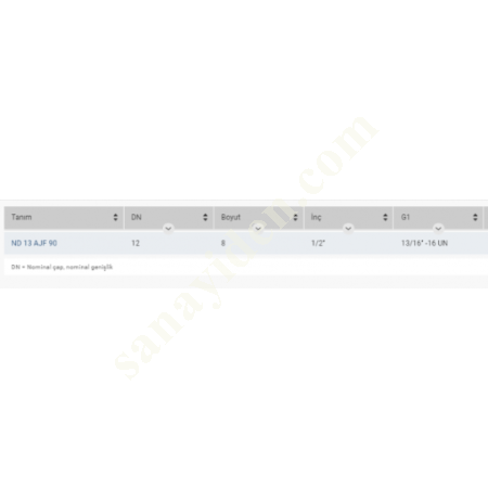 ND AJF 90 TAKMA NİPELİ, ORFS 90° AÇI, Hortum Rekoru